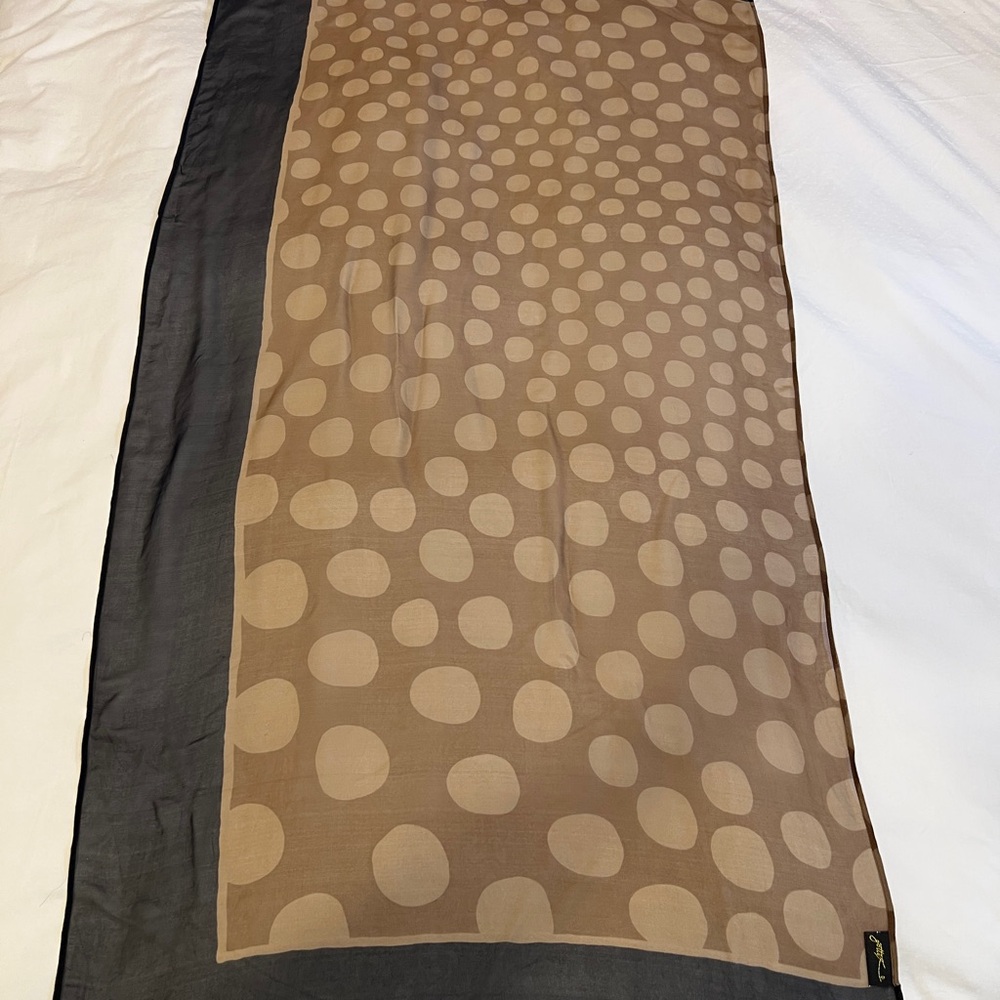 Polka Dot Scarf in Brown and Gray